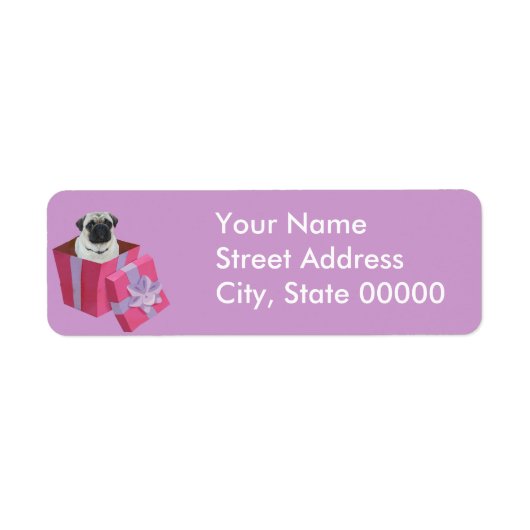 Schattige klein Pug Cadeau Etiket (Voorkant)