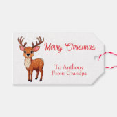 Schattige klein rendier kerstcadeau label cadeaulabel (Voorkant (Horizontaal))