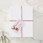 Schattige klein rendier kerstcadeau label cadeaulabel (Met Touw)