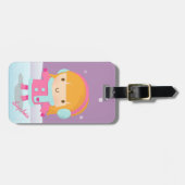 Schattige klein schaatsmeisje gepersonaliseerd Paa Bagagelabel (Voorkant horizontaal)