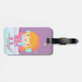 Schattige klein schaatsmeisje gepersonaliseerd Paa Bagagelabel (Achterkant horizontaal)