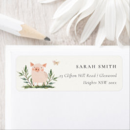 Schattige klein varken Kinder Boerderij varken Wat Etiket