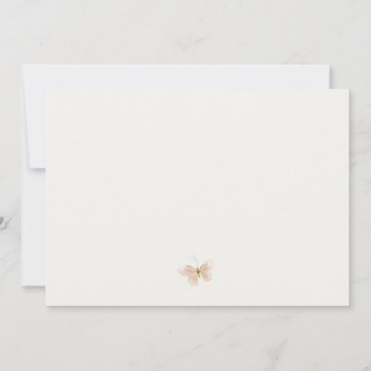 Schattige klein varkentje loof vlinder kinderen ve notitiekaartje (Achterkant)