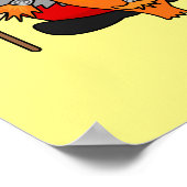 Schattige klein viking hand getekend stripfiguur poster (Hoek)