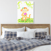 Schattige kleine aap canvas afdruk (Insitu (Slaapkamer))