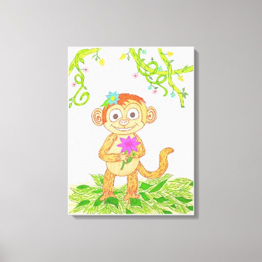 Schattige kleine aap canvas afdruk (Voorkant)