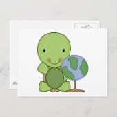 schattige kleine aardschildpad briefkaart (Voorkant / Achterkant)