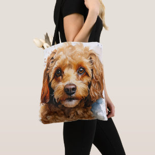 SCHATTIGE KLEINE ABRIKOT SPEELGOED POEDEL HOND TOTE BAG