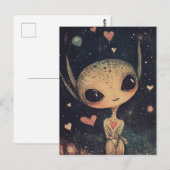 Schattige kleine alien briefkaart (Voorkant / Achterkant)
