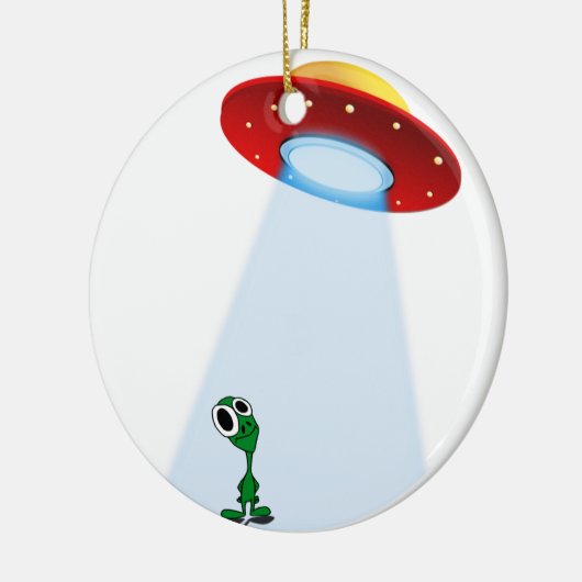 Schattige kleine Alien- en vliegenvanger Keramisch Ornament (Links)