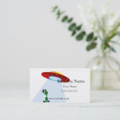 Schattige kleine Alien- en vliegenvanger Visitekaartje (Staand voorkant)