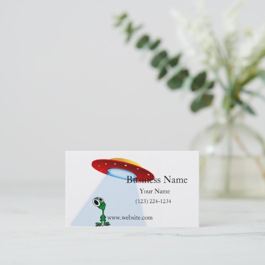 Schattige kleine Alien- en vliegenvanger Visitekaartje (Staand voorkant)