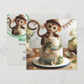 SCHATTIGE KLEINE APEN THEMA VERJAARDAGSTAART KAART (Voorkant / Achterkant)