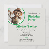 SCHATTIGE KLEINE APEN THEMA VERJAARDAGSTAART KAART (Achterkant)