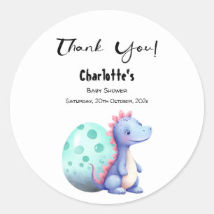 Schattige Kleine Aquarel Dinosaurus Baby Borrel Ronde Sticker