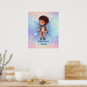 Schattige Kleine Astronaut Poster (Keuken)