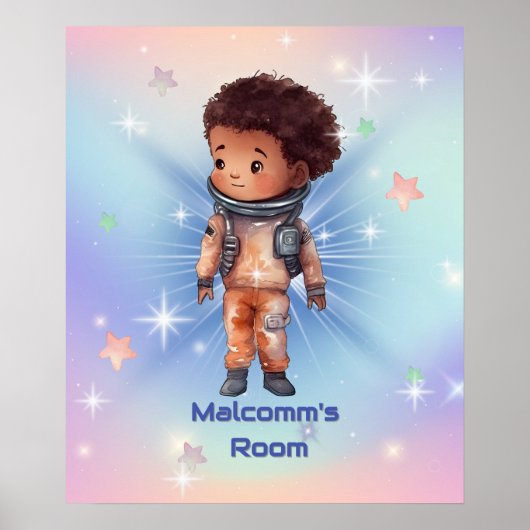 Schattige Kleine Astronaut Poster (Voorkant)