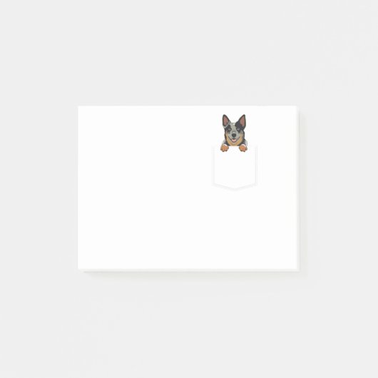 Schattige kleine Australische stierenhond in de po Post-it® Notes (Voorkant)