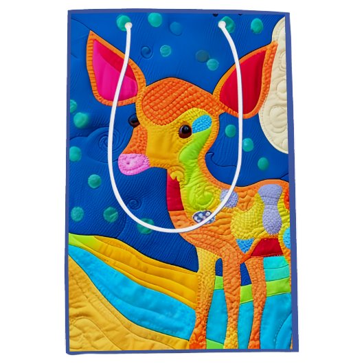 Schattige kleine Baby - Quilt-like design Medium Cadeauzakje (Voorkant)