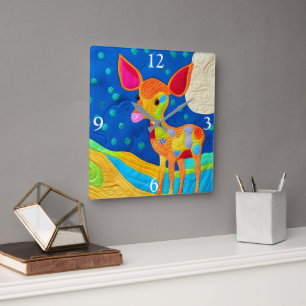 Schattige kleine Baby - Quilt-like design Vierkante Klok