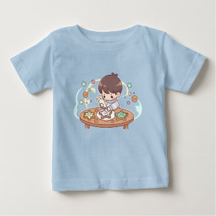 Schattige Kleine Bakker Jongen Kawaii Koekjes Bakk