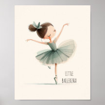 Schattige Kleine Ballerina Ballet Dans Aquarel