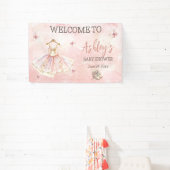 Schattige Kleine Ballerina Roze Tutu Baby shower Spandoek (Insitu)