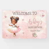 Schattige Kleine Ballerina Roze Tutu Baby shower Spandoek (Horizontaal)