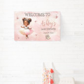 Schattige Kleine Ballerina Roze Tutu Baby shower Spandoek (Insitu)