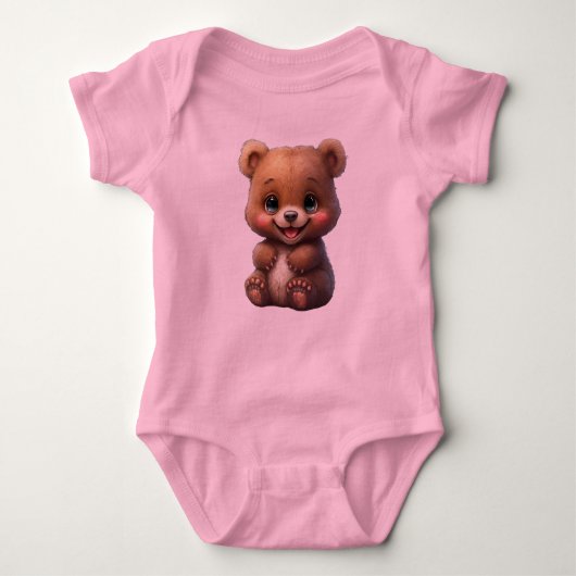 Schattige Kleine Beer Bodysuit voor Meisje (Voorkant)