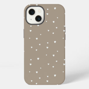 Schattige kleine beige / khaki harten iPhone 13 hoesje