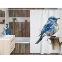 Schattige Kleine Bergblauwe Vogel Waterverf