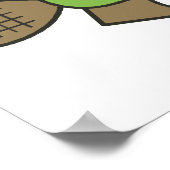 schattige kleine bever met bijl poster (Hoek)