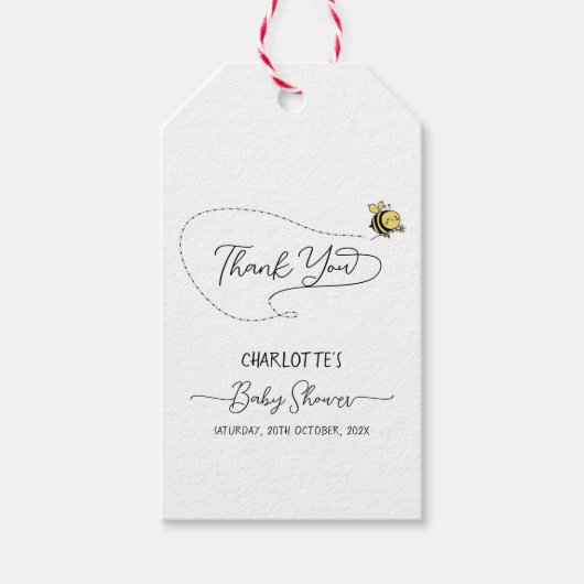 Schattige Kleine Bij Baby Shower Cadeaulabel (Voorkant)