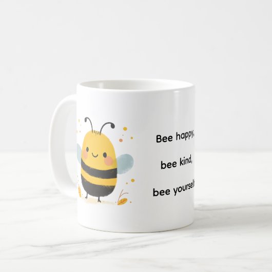 Schattige Kleine Bij Koffiemok (Voorkant links)