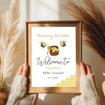 Schattige Kleine Bij Met Zoete Honing Baby Welkom