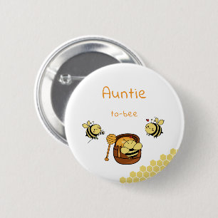 Schattige Kleine Bij & Zoete Honing Tante-aan-het- Ronde Button 5,7 Cm