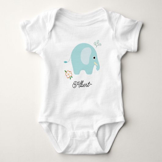 Schattige Kleine Blauwe Olifant Romper (Voorkant)