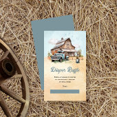 Schattige Kleine Boer Baby shower Luier Raffle Informatiekaartje