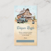 Schattige Kleine Boer Baby shower Luier Raffle Informatiekaartje (Voorkant)