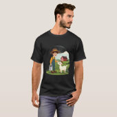 Schattige Kleine Boer Jonge Geit T-shirt (Voorkant volledig)