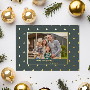 Schattige Kleine Bomen Kerstvakantie Foto Folie Feestdagen Briefkaart