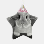 Schattige kleine bundel met een roze boog keramisch ornament (Rechts)