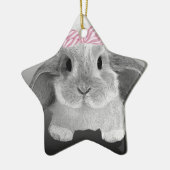 Schattige kleine bundel met een roze boog keramisch ornament (Links)