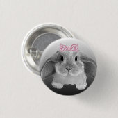 Schattige kleine bundel met een roze boog ronde button 3,2 cm (Voorkant /achterkant)