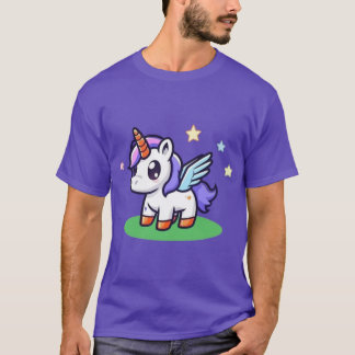 Schattige Kleine Cartoon Eenhoorn met Vleugels Mag T-shirt