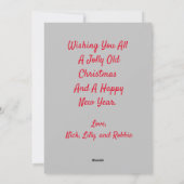 Schattige Kleine Cartoon Santa Feestdagenkaart (Achterkant)