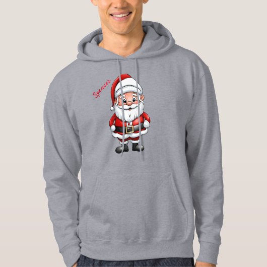 Schattige Kleine Cartoon Santa Hoodie (Voorkant)
