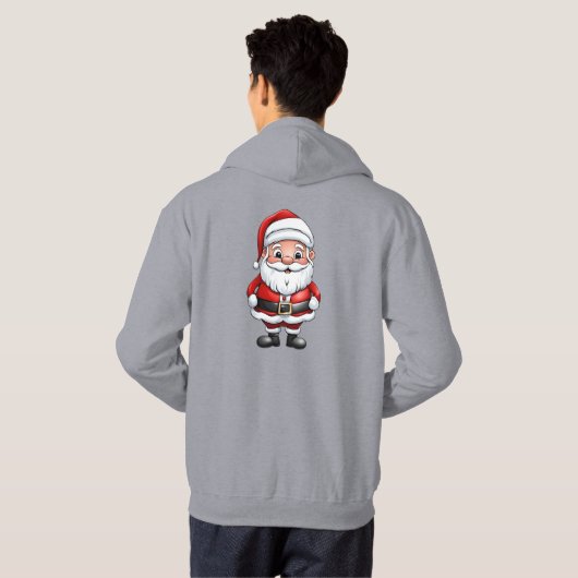 Schattige Kleine Cartoon Santa Hoodie (Achterkant volledig)