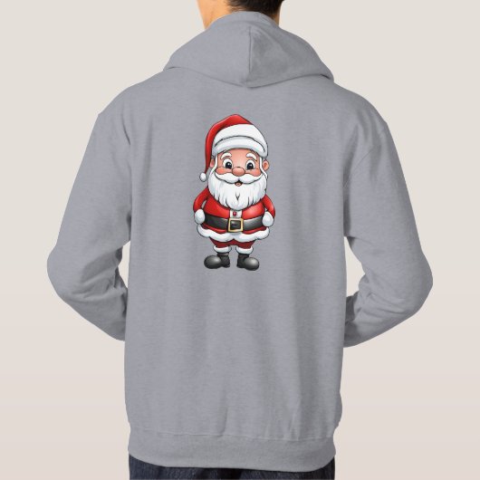 Schattige Kleine Cartoon Santa Hoodie (Achterkant)